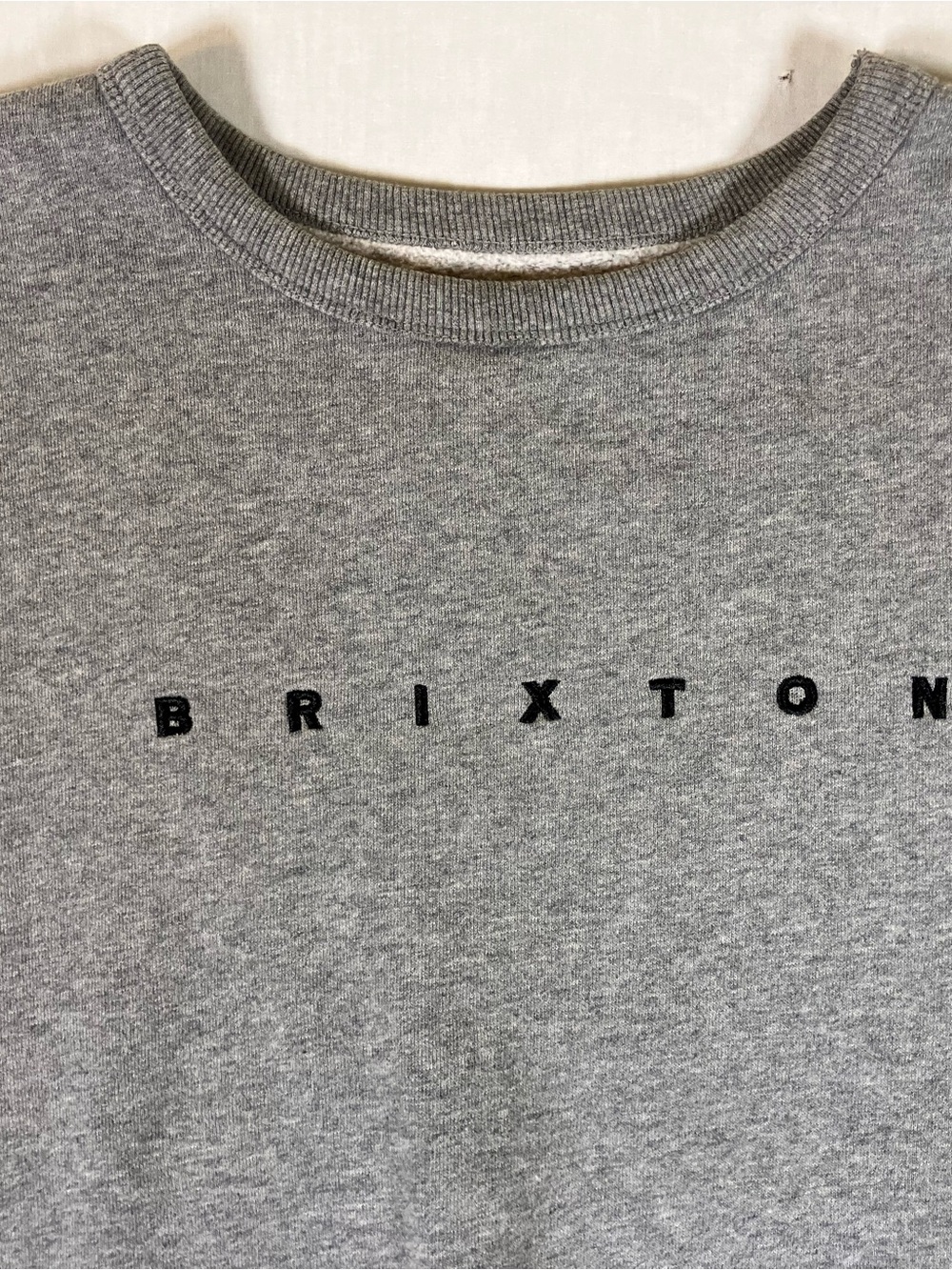 Brixton Heather Gray Crewneck with Black Sleeves - Picture 2 of 3